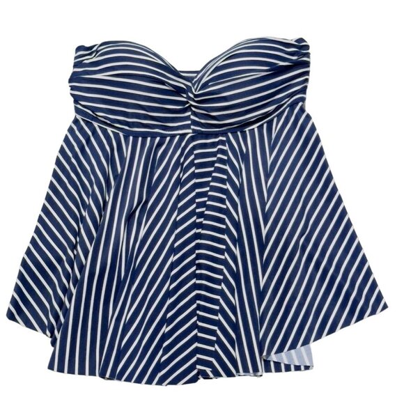 GAP Women's Swimsuit Tankini Top Nylon Blue White Striped Pattern Size S - Picture 5 of 9